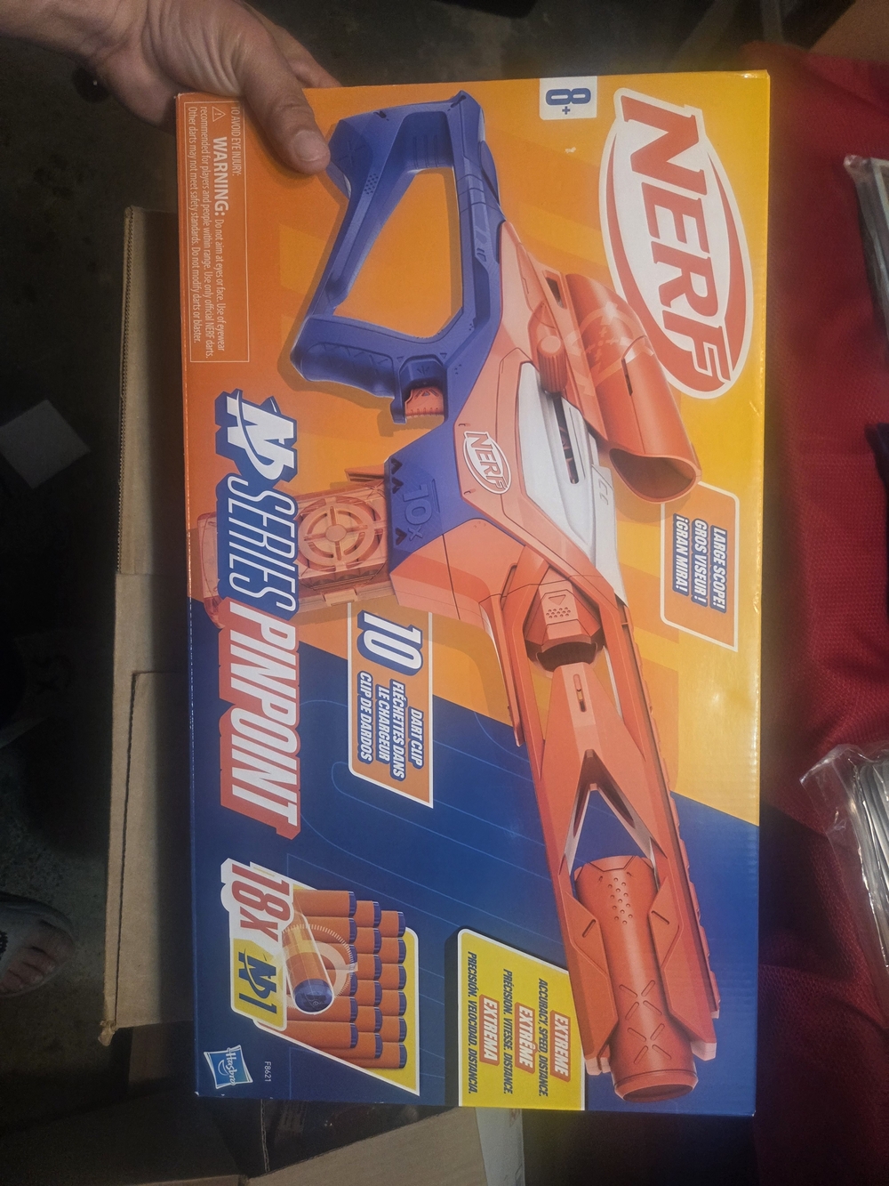 Nerf XS Series Pinpoint Blaster in Bright Orange with Blue Handle
